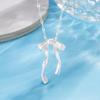 New 925 Silver Bow Necklace Simple Charming Women's Collarbone Chain Choker Birthday Gift for Friends Exquisite Jewelry