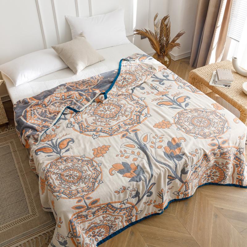 

Новое выстиранное хлопковое четырехслойное марлевое полотенце, летнее прохладное одеяло, ворсовое одеяло для кондиционирования воздуха, одеяло для отдыха, ткань для чехла на диван 200*230cm