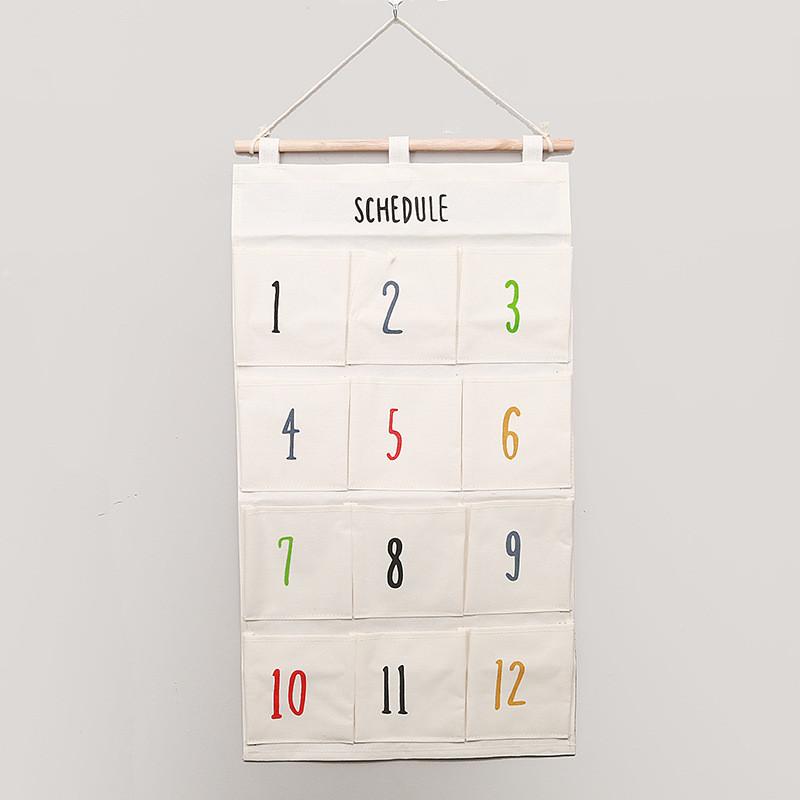 Hanging Storage Multilayer Bag With Cotton Linen Material Home Use Net Sundries