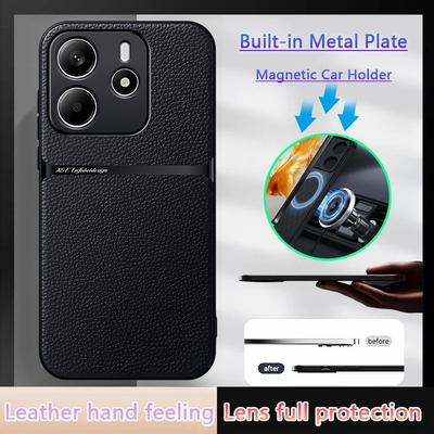 For Xiaomi Redmi Note 14 Case Xiaomi Redmi Note 14 5G Global Cover Magnetic Car Holder Leather Phone Cover Xiaomi Redmi Note 14
