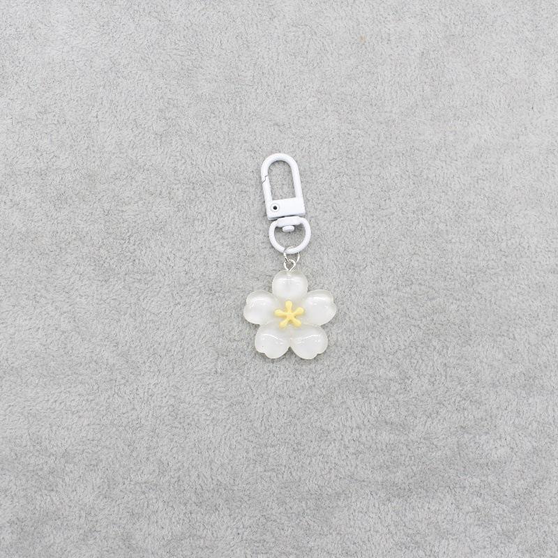 Romantic Sakura Keychain: Translucent Jelly Flower Pendant for Couples
