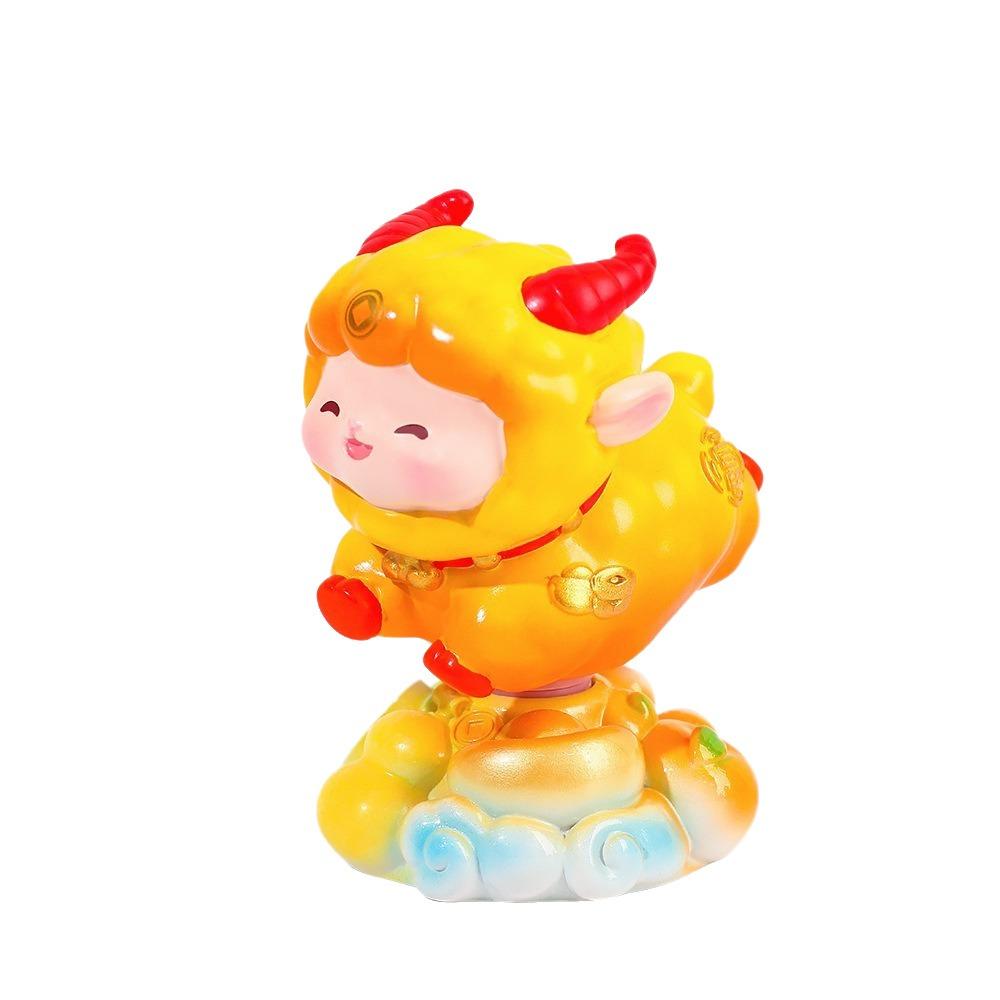Exquisite Chinese Sheep Ornament Resin New Year Decoration Car Dashboard Ornament Table Decor