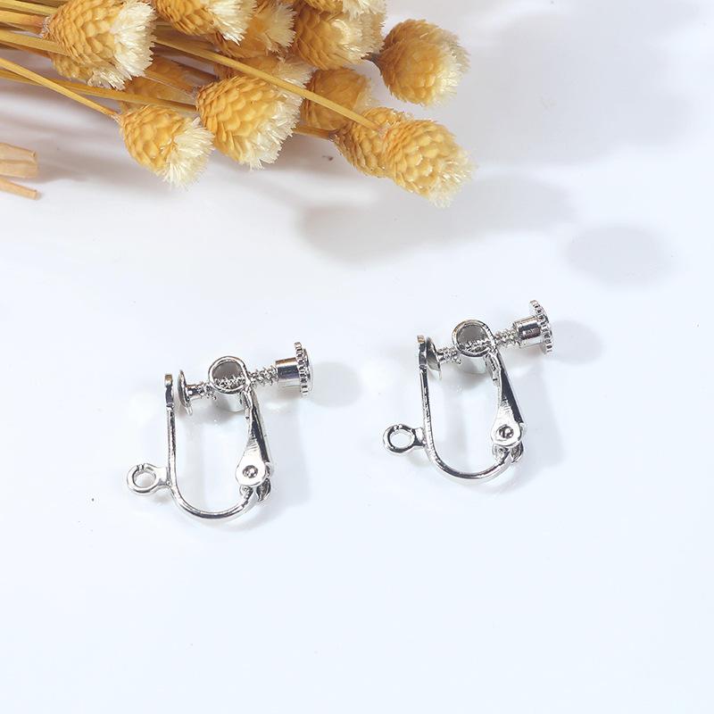 [One Pair] Jewelry Accessories, Screw Clips, Ear Clips, Handmade Diy Earrings, Painless And Pierced Ear Clips, Accessories