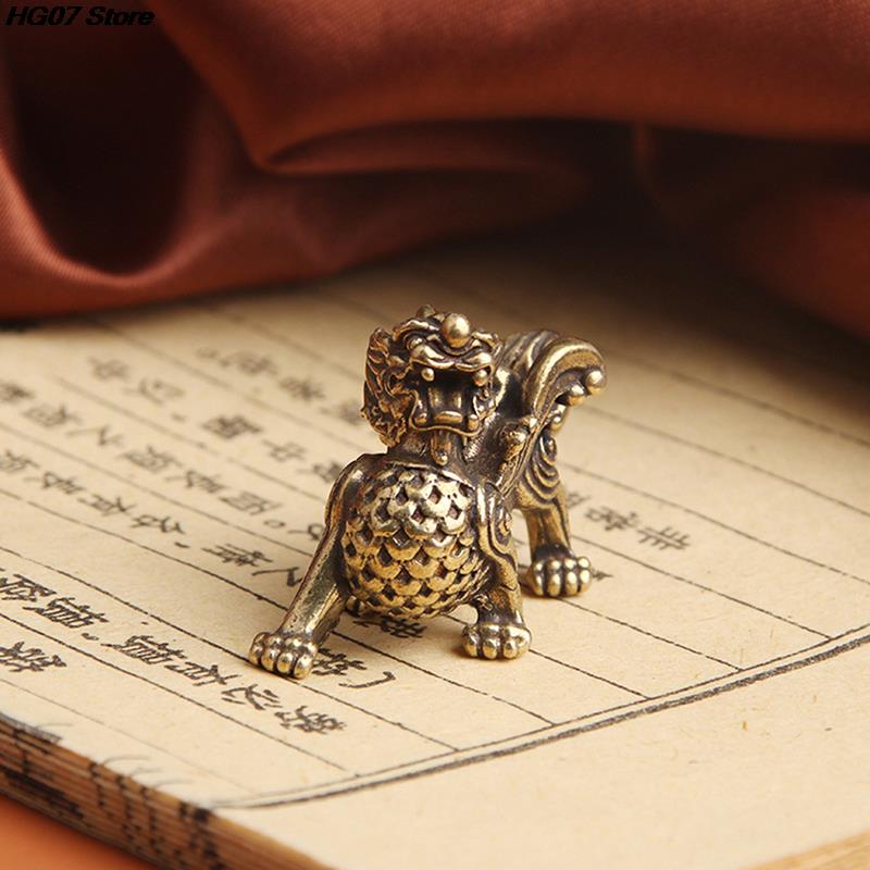 1PC Statue Figurine Kylinsculpture Wealth Brass Decor Prosperity Good Yao Chinese Pi Ornament Qilin Dragon Luck Animal Fengshui