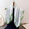 Women's Vintage Versatile Soft Satin Scarf Floral Print Hairband Spring Autumn Small Square Scarf for Tying Hair And Bags