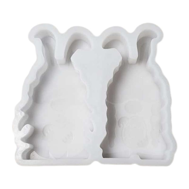 652F Rabbits Figurine Silicone Molds Animal Statue Silicone Molds for Epoxy Resin Making Gypsum Decoration