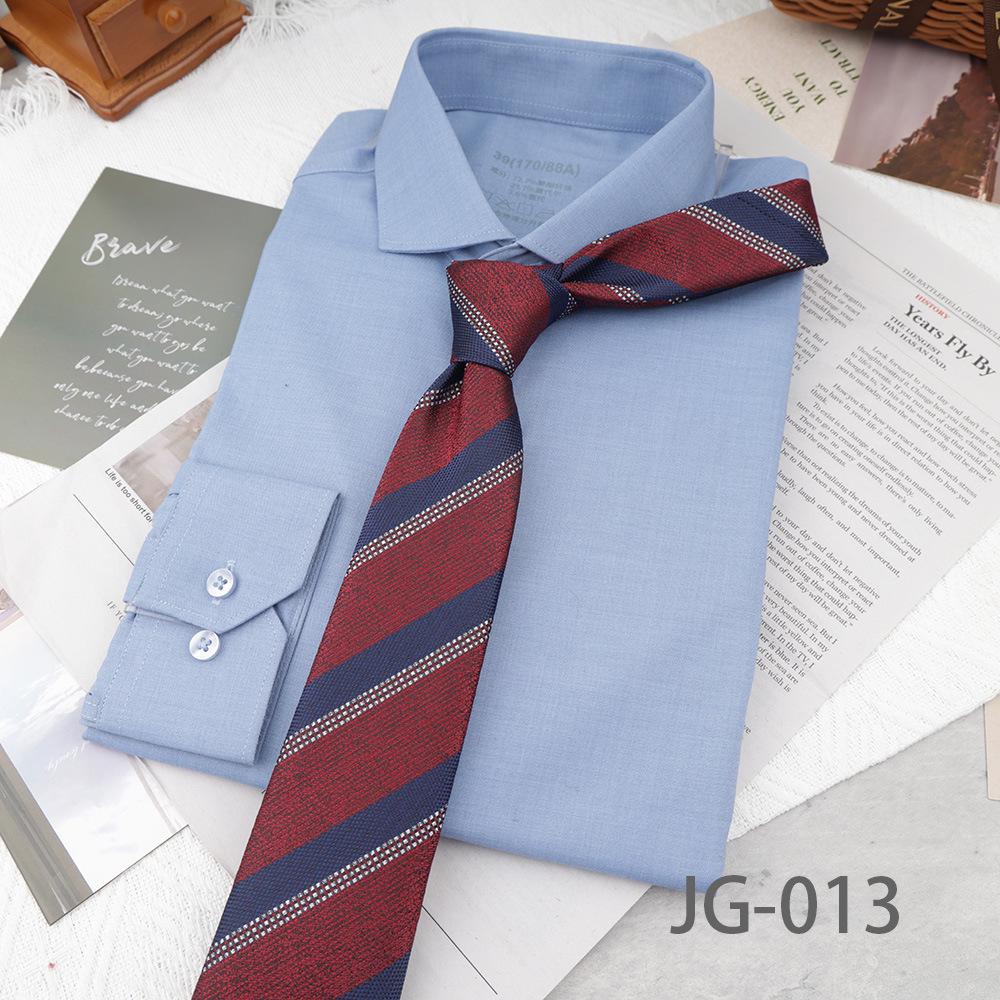 Men's 8CM Korean-British Style Jacquard Silk Striped Professional Tie