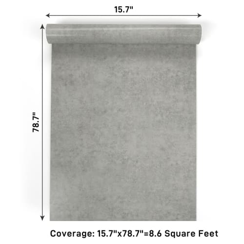 VaryPaper Concrete-Style Wallpaper, Thick, Renovation Sheet, Wall Sticker, Removable, Cutting Sheet, 40cm Wide X 2m Long, Waterproof, Oil-Resistant, H