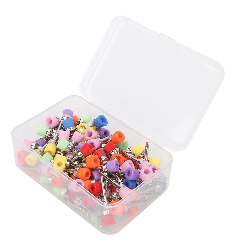 100Pcs Dental Polisher Nylon Teeth Polishing Brush  Dental Supply with Storage BoxMixed Color