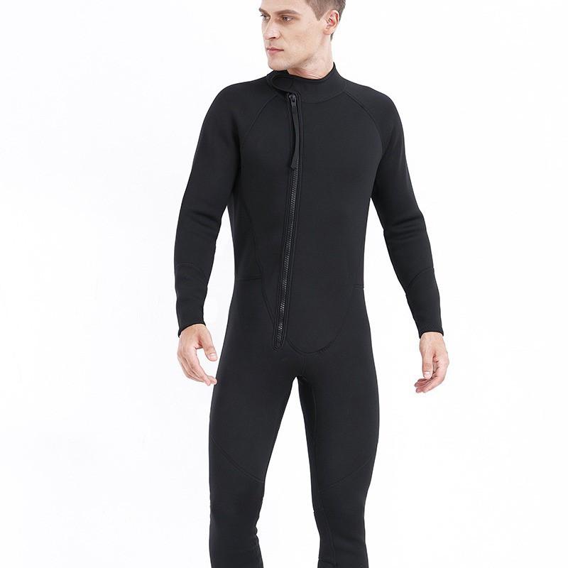 Mens 3mm Neoprene Full Wetsuit With Front Zipper Scuba Diving Snorkeling Swimming Water Sports