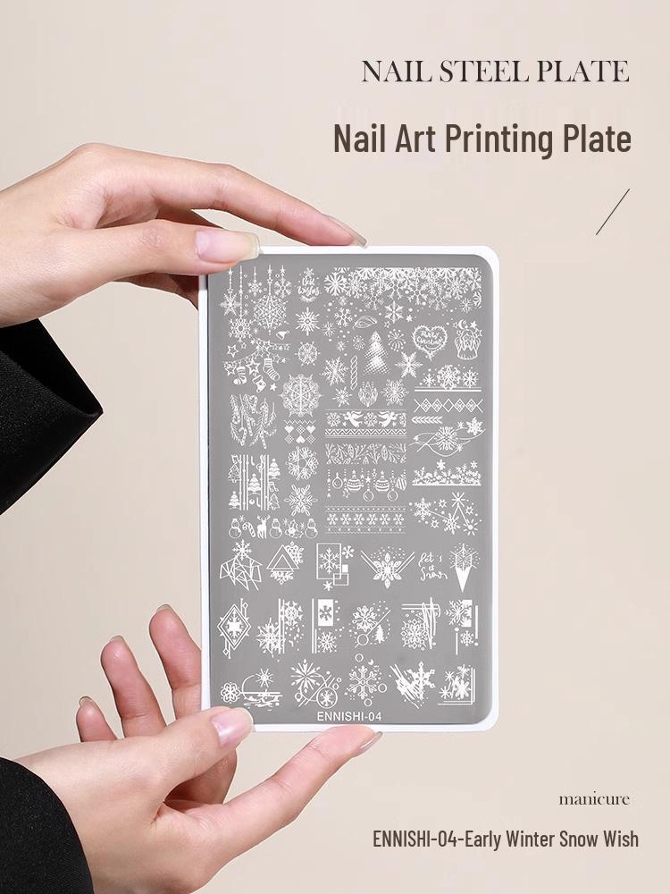 Nail Art Stamping Set: Transparent Silicone Stamper with Butterfly and Christmas Patterns