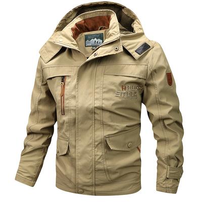 Spring American Thin Coat Men's Loose Windproof Sports Tooling Jacket Casual Hooded Jacket