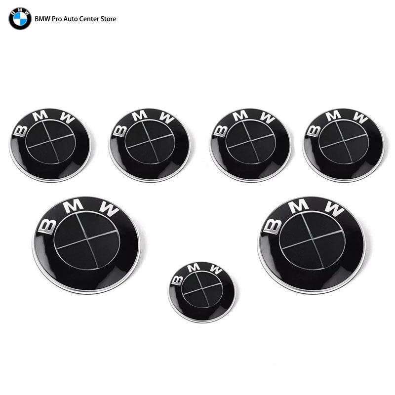 

7Pcs/Set Blue White Black White 82mm Front Hood 74mm Rear Emblem 68mm 56mm Wheel Hub Covers 45mm Steering Wheel Sticker For BMW 82 82 56x4 45