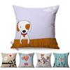 Cute Animals Cartoon Kid'S Gift Room Sofa Decoration Throw Pillow Case Funny Cat Dog Fox Bear Linen Cotton Square Cushion Cover