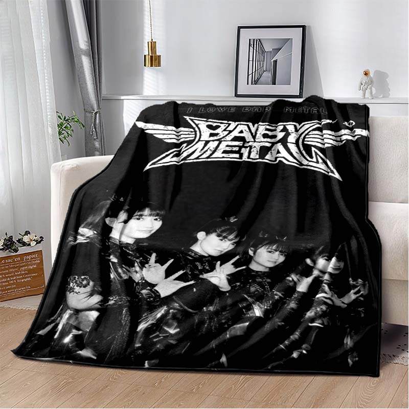 2026 New Babymetal Combination Printed Plush Soft Blanket Home Sofa Bed Warm Office Travel Picnic Flannel Blanket Bed Cover Gift