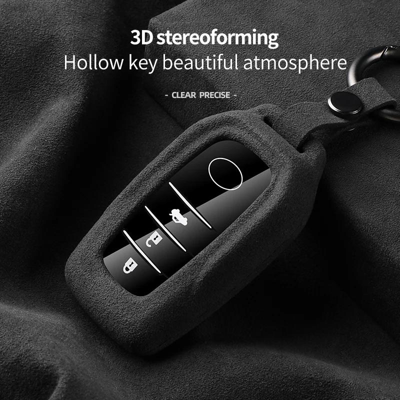 Alcantara Suede Remote Car Key Shell Case Coverk For Toyota Prado Crown Camry Corolla Sienna Highlander RAV4