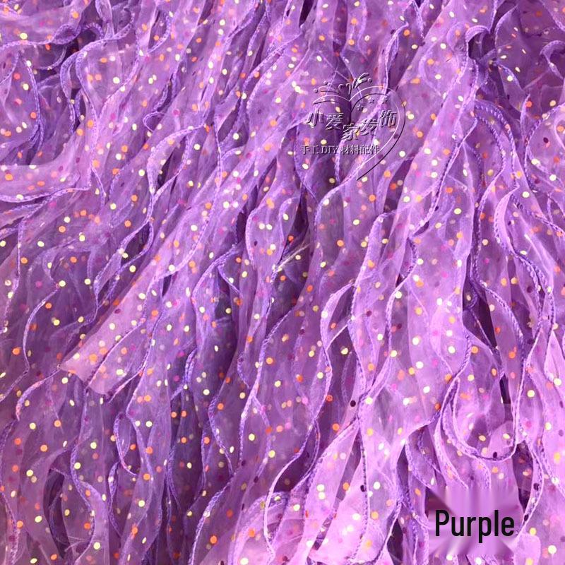 Vibrant Polka Dot Sheer Lace-Trimmed Ribbon for Hair Accessories and Hats
