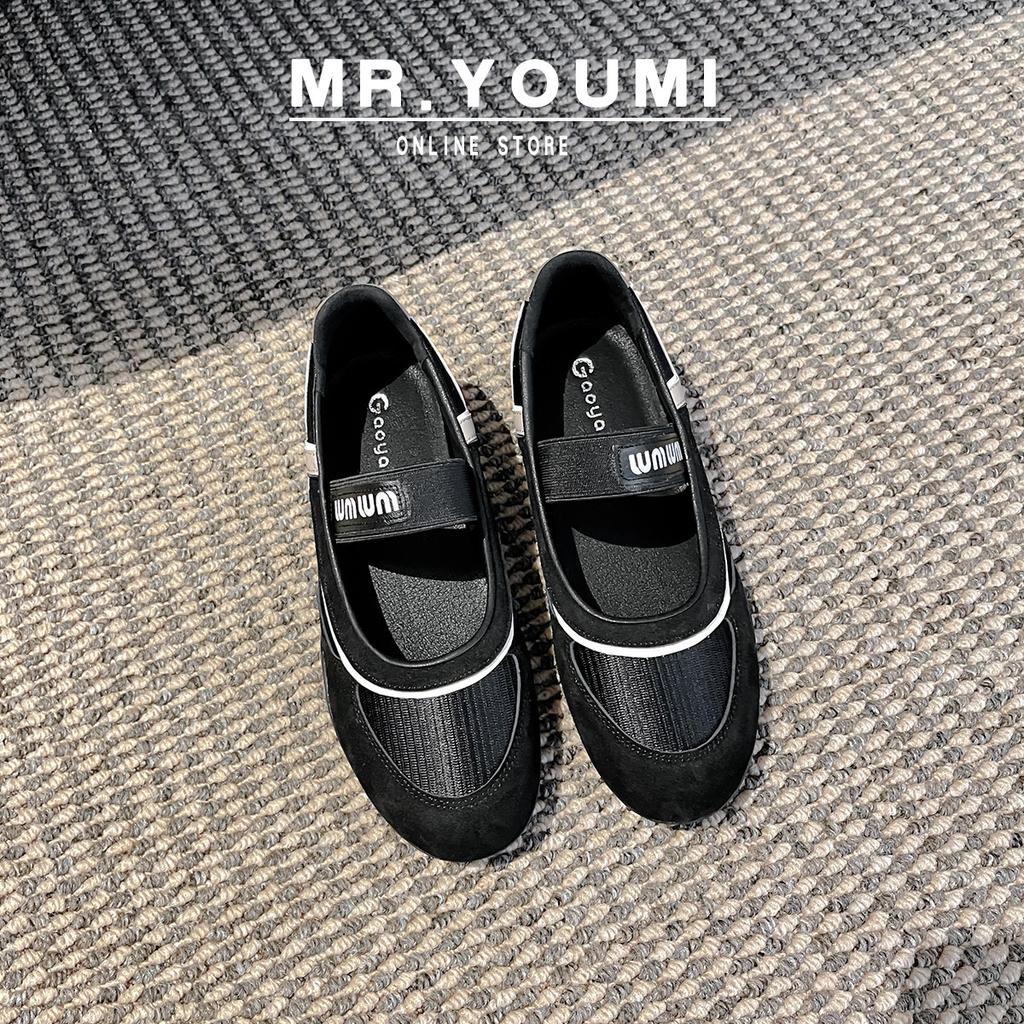 Cowhide version~ miu's leather color matching niche function Mary Jane shoes with light mouth German training shoes women's casual shoes