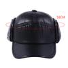 Winter Men's Leather Hat Thicken Leather Sheepskin Baseball Caps With Ears Warm Snapback Dad's Hats Sombrero De Cuero Del Hombre