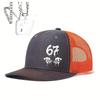 1PC Hip Hop 67 Drip Trucker Hat, Neon Green Contrast, Graffiti Aesthetic Cap for Skateboarding