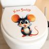 Cute Cartoon Mouse Creative Toilet Stickers, Self-Adhesive Decor for Bathroom Toilet Lid and Tank Decoration