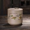 Coarse Pottery Tea Jar Flower Tea Jar with Lid Household Medicine Powder Jar Facial Mask Powder Can Tea Ceremony Accessories