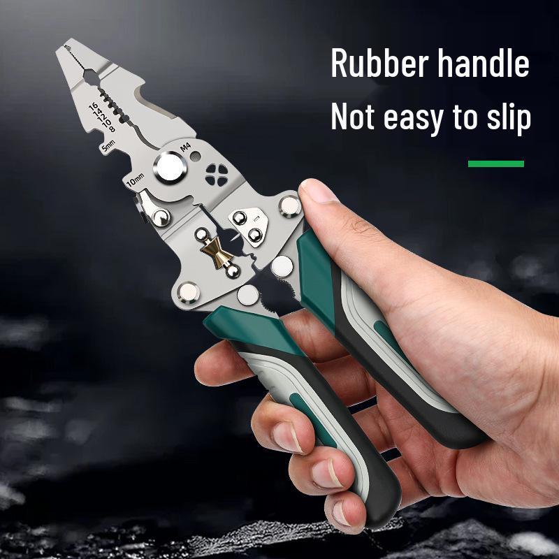 Multifunctional Electrician Pliers: Wire Stripping, Cutting, Splitting, Crimping, and Wrapping Tool