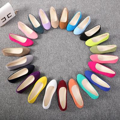 Mode Frau Lässig Runde Zehenpartie Niedliche Ballerinas Flock Mokassins Ballerina Kirche Ballerinas Damen Wildleder Elegant Weiche Sohle Mama Blau Grün Rot Schuhe