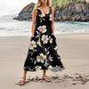 Women's Fashion Summer Casual Sleeveless Floral Printed Small Pocket Dresses