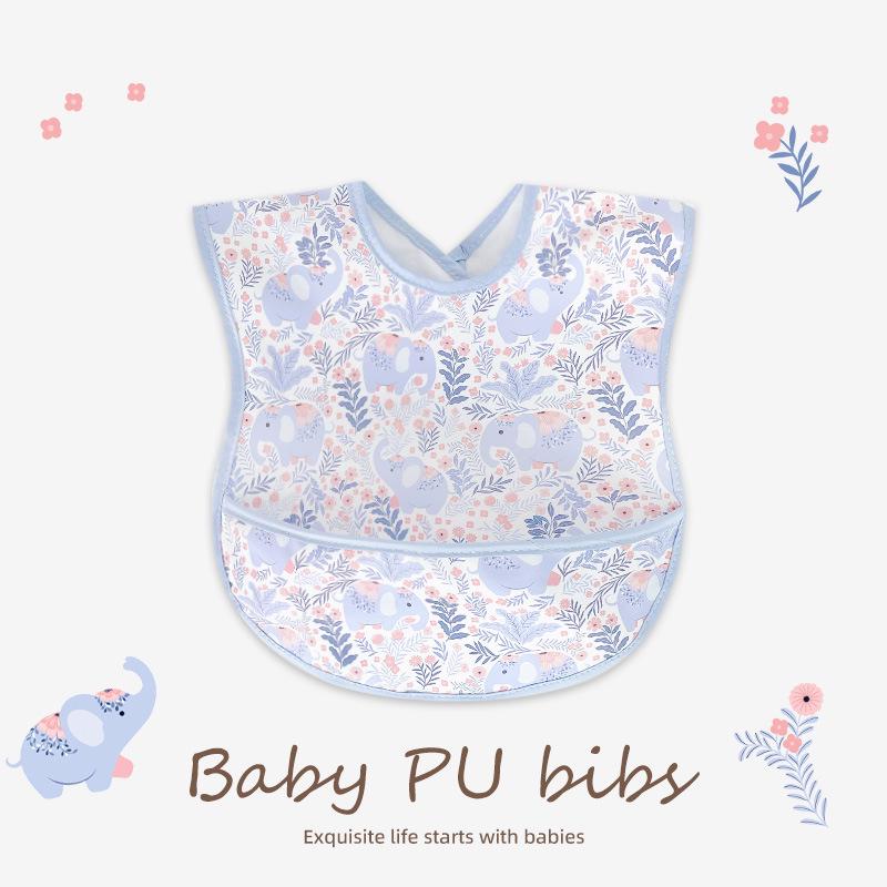 

Водонепроницаемый хлопковый детский фартук: Двусторонний ПУ слюнявчик с карманом, устойчивый к пятнам, для малышей и младенцев. 0-5 years