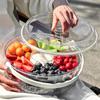 Foldable Handle Fruit Storage Container Divided Living Room Serving Tray  Summer