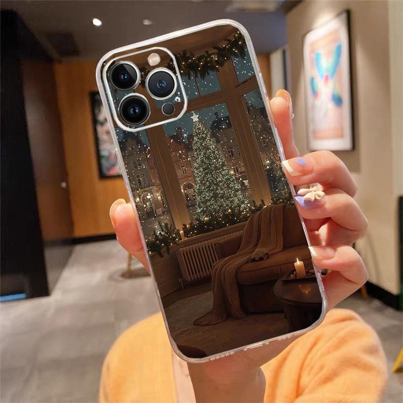 

Phone Case For iphone 17 Pro Max 17 Air 16 15 14 13 Pro Max 15 16 Pro 15Plus Christmas Cat Tree iphone 15ProMax