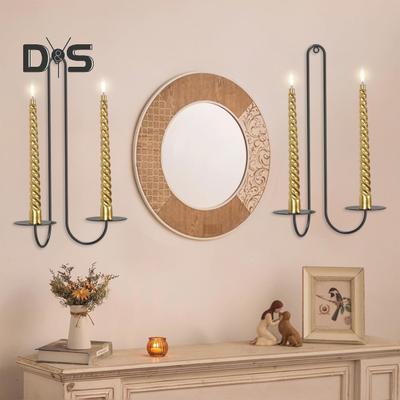 Eisen-Kerzenleuchter im Waage-Stil, Wandkerzenhalter, hängender Kerzenhalter für Wohnzimmer, Esszimmer und Kamindekor