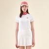 MARTINE GOLF Knit Collar Half Zip-Up Shirts_White