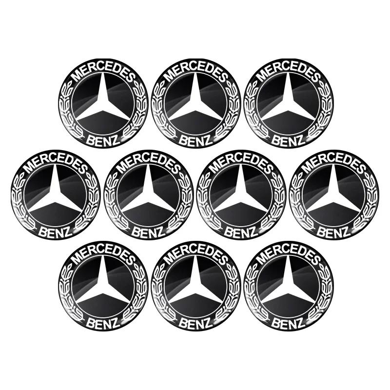 Car Sticker 11/14mm Aluminum Car Key Badge Sticker For Mercedes Benz W203 W204 W211 W210 W124 AMG W202 W212 W220 W205 W201 A Cla