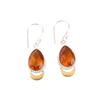 Citrine Gemstone 925 Sterling Silver Handcrafted Jewelry Designer Earrings 1.5" EE-162-2