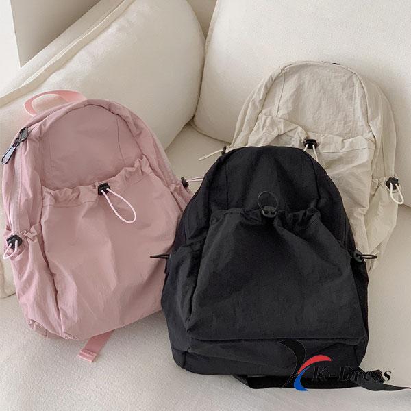 String Pocket Daily Bag Nylon Washed Waterproof Carry-All Backpack