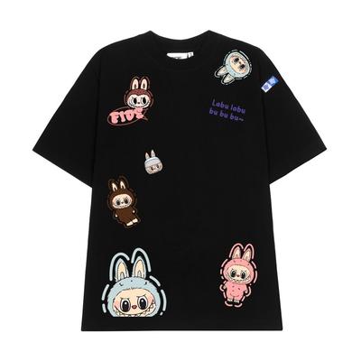 LABUBU Printed T-shirt Short-sleeved Unisex Breathable All-match Loose Top