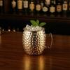 Hammered Copper Plated Moscow Mule Mug Stainless Steel Cocktail Cup with Double Wall Vacuum Insulation Metal Bar Glasses for Home