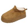 Muffin Platform Snow Boots Women's 2025 Winter New Fur Integrated Short Cotton Shoes Warm Velvet Bread Shoes