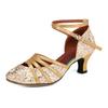 Dance Shoes for Women Hollow Women Outdoor Sandals Breathable Latin Salsa Mid Heel Ballroom Dance Shoes Heel 5.5CM