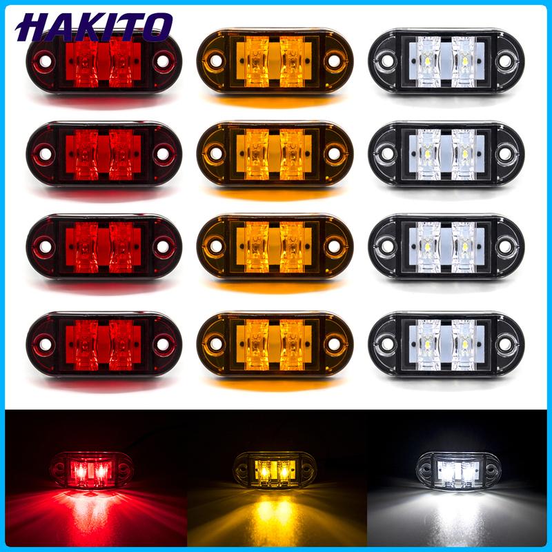 6x/8x/10x 12V 24V LED Side Marker Lights Warning Light Auto Car External Lights Trailer Truck Yellow White Red Clearance Lights