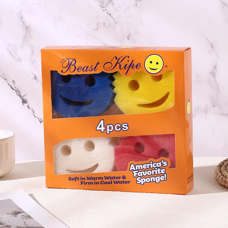 Creative Smiley Magic Loofah Sponge - Honeycomb Kitchen & Dishwashing Cleaner