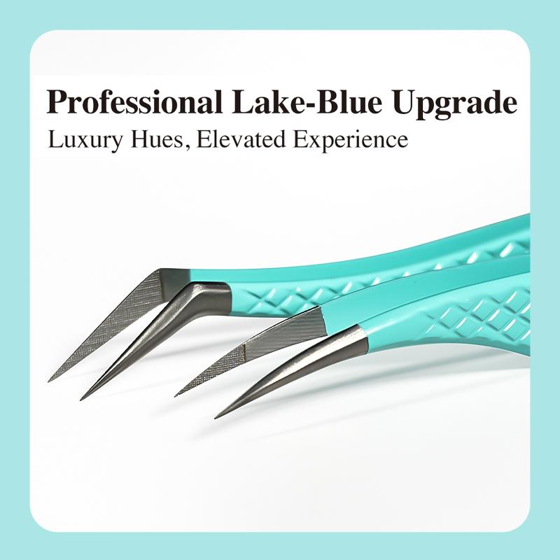 DIYDAY Anti-Slip Tweezers, High-Density Fiber Tip for Eyelash Extensions & Eyebrow, Professional Precision Beauty Tools