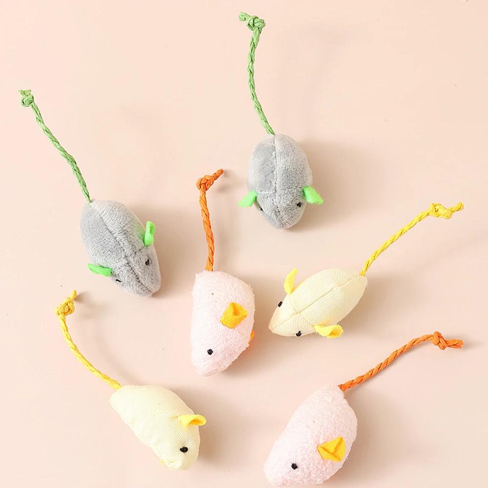 3Pcs/set Cute Simulation Mouse Toys for Cat Bite Resistance Plush Mouse Cat Interactive Toy Kitten Playing Toy Pet Supplies
