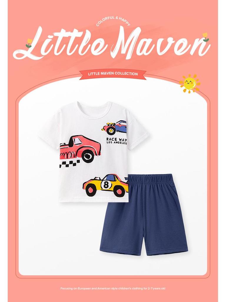 Little Maven Sommer Lässig Jungen Auto Cartoon Set, Europäischer & Amerikanischer Stil Kinderbekleidung