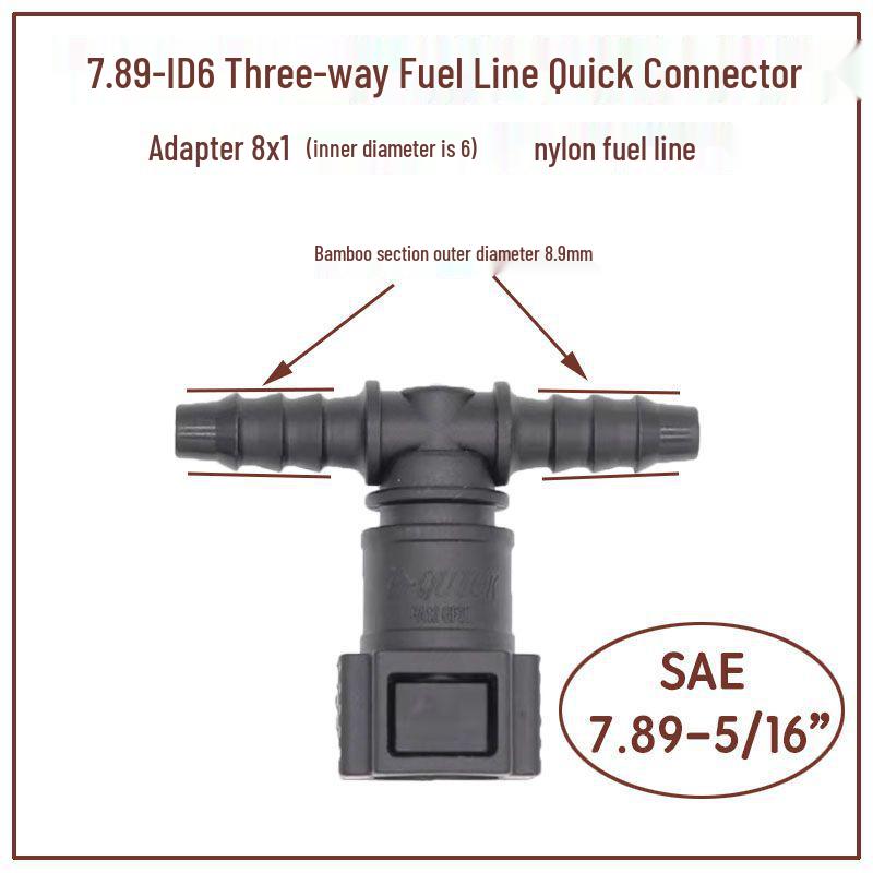7.89 Quick-Connect Fuel Line Adapter: Male/Female for Gasoline, Diesel, Methanol, Oil, and Urea Applications