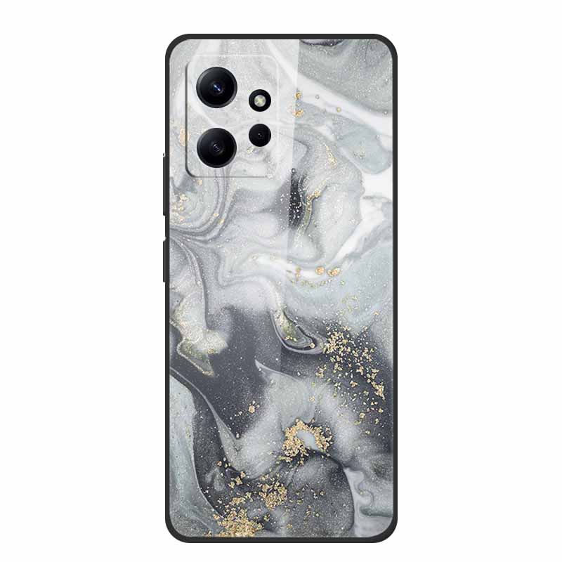 Marble For Redmi Note 12 4G Glass Case Tempered Back Cover Hard Cases For Xiaomi Redmi Note12 4G Protective Shell Colorful Capa