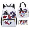 Classic Popular Funny Alphabet Lore 3D Print 3pcs/Set School Bags Travel Notebook Backpack Portable Lunch Bag Pencil Case