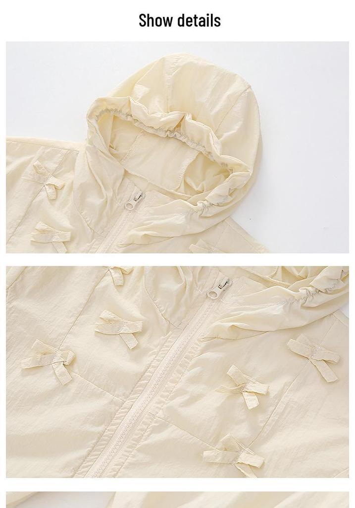 Girls' Summer 2026 Korean Style Sun Protection Jacket, Lightweight & Thin for Medium and Large Children